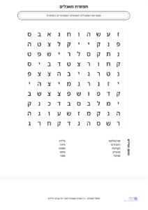 מחולל תפזורות בעברית - צרו תפזורת שלכם והדפיסו! - דפי עבודה